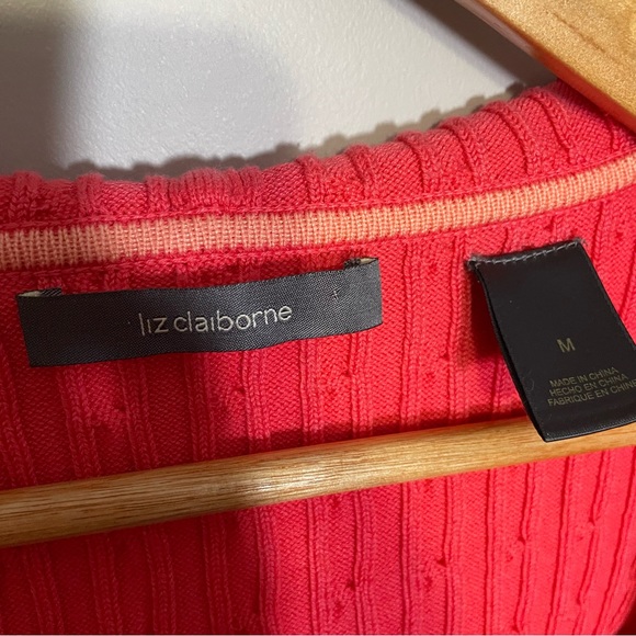 Liz Claiborne Zip Up Cable knit sweater - Medium‎ - Picture 7 of 8